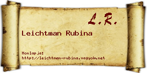 Leichtman Rubina névjegykártya